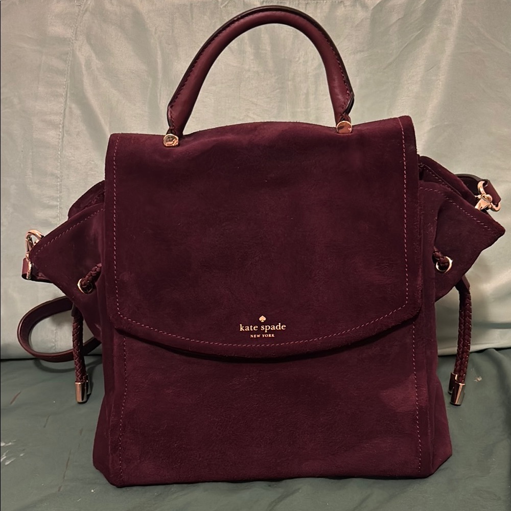 Kate Spade purple maroon suede bag